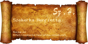 Szekerka Henrietta névjegykártya