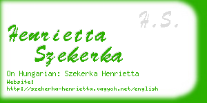 henrietta szekerka business card